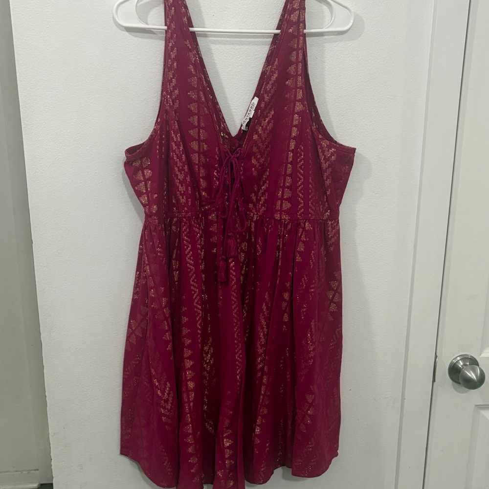 Pink Dress with Gold Accents